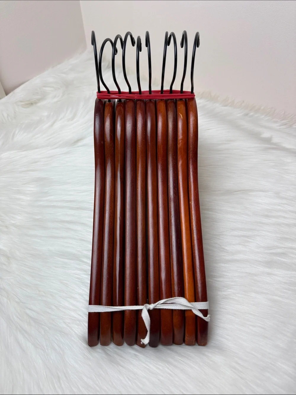 Brookstone Premium Wooden Suit Hangers in Mahogany - Set of 10